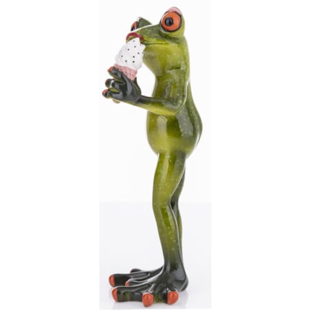 Dekoracja - zielona żabka 16x7x6 cm RANE z lodami