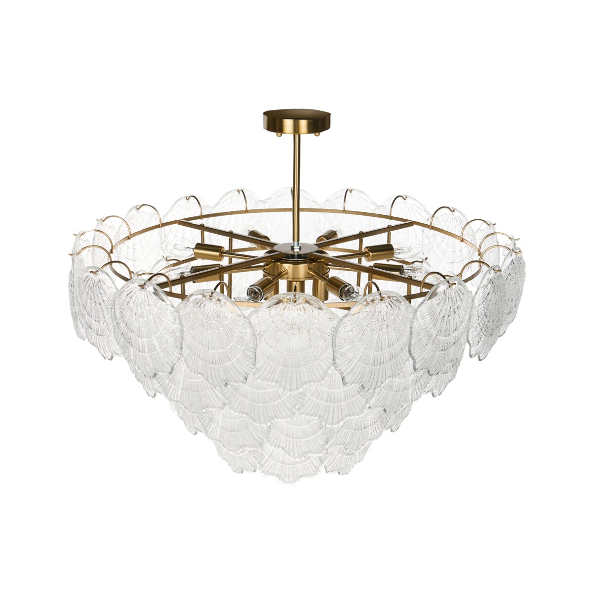 Żyrandol TEMASH Szkło Mosiężny