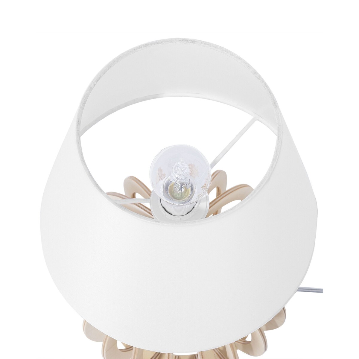 Lampka nocna drewniana biała SAMO