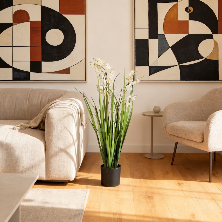 Kwiat sztuczny Roślina doniczkowa 75 cm wysokości zielona JAK ŻYWA ozdoba