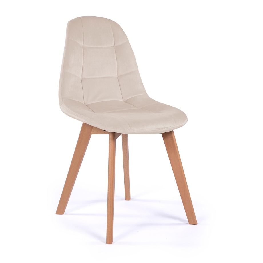 Krzesło tapicerowane skandynawskie welur VEGAS beżowy