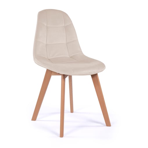 Krzesło tapicerowane skandynawskie welur VEGAS beżowy