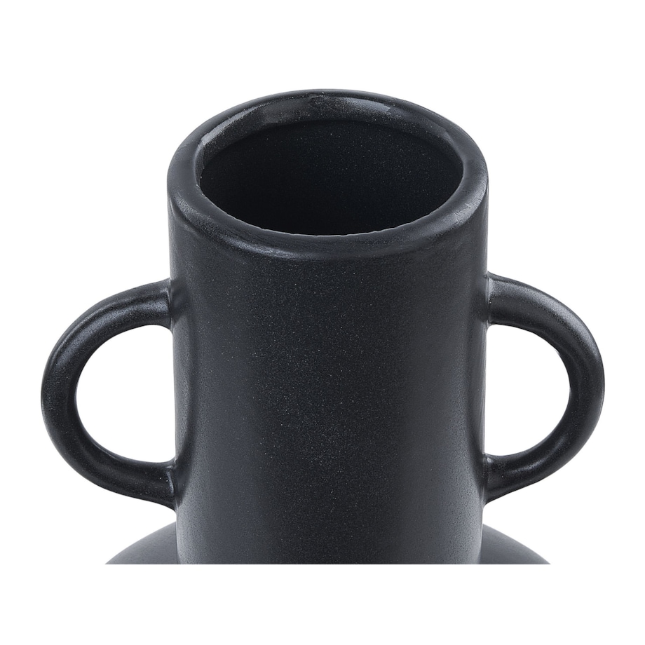 Wazon na kwiaty ceramiczny czarny PEREA