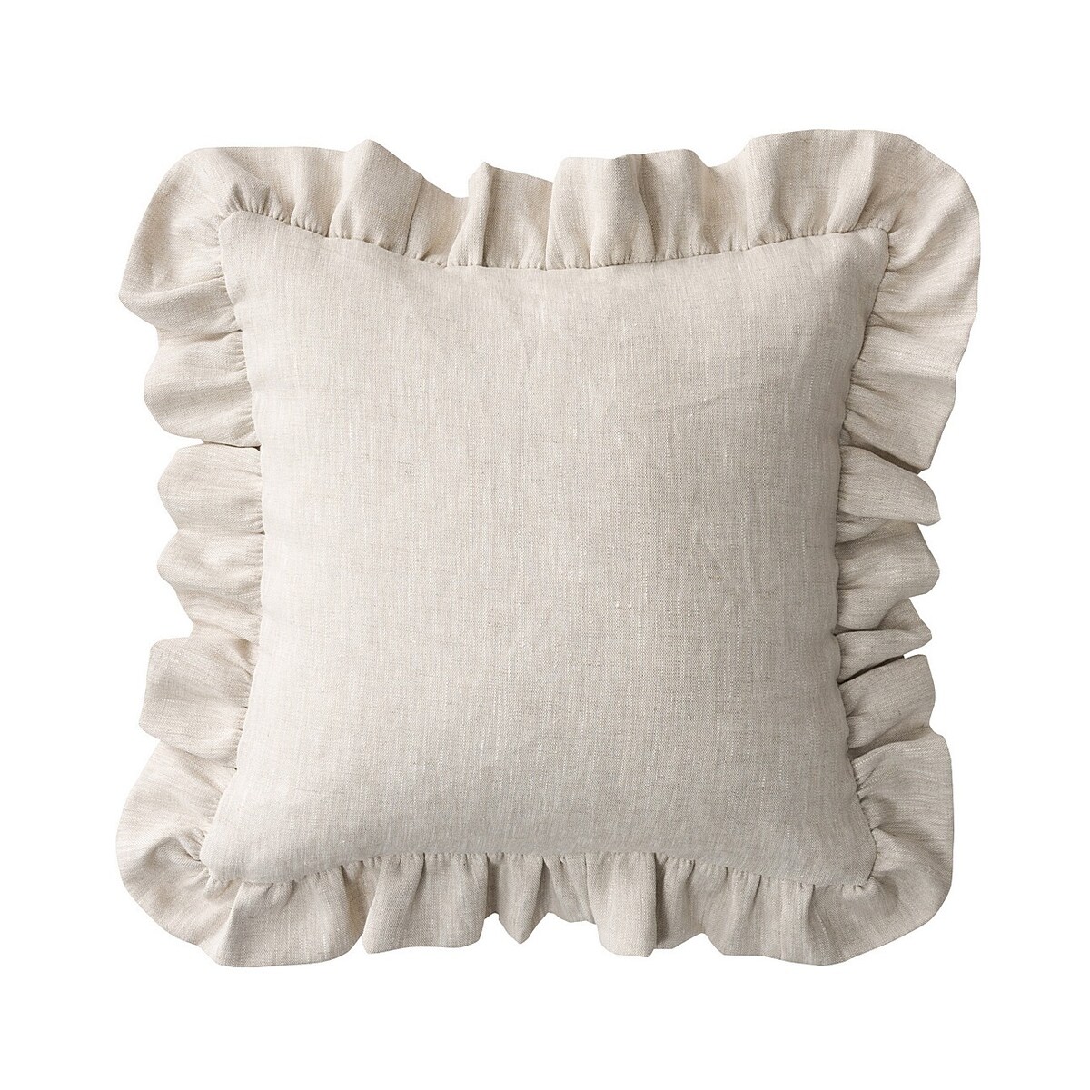 Poszewka Paula z falbaną 45x45 naturalny len