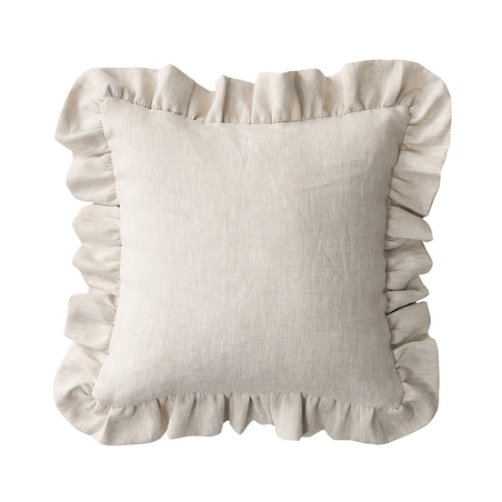 Poszewka Paula z falbaną 45x45 naturalny len