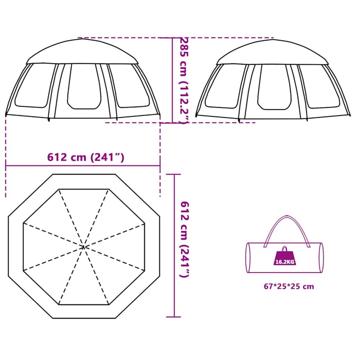 vidaXL Namiot basenowy z odpinanym tropikiem i ściankami z siatki