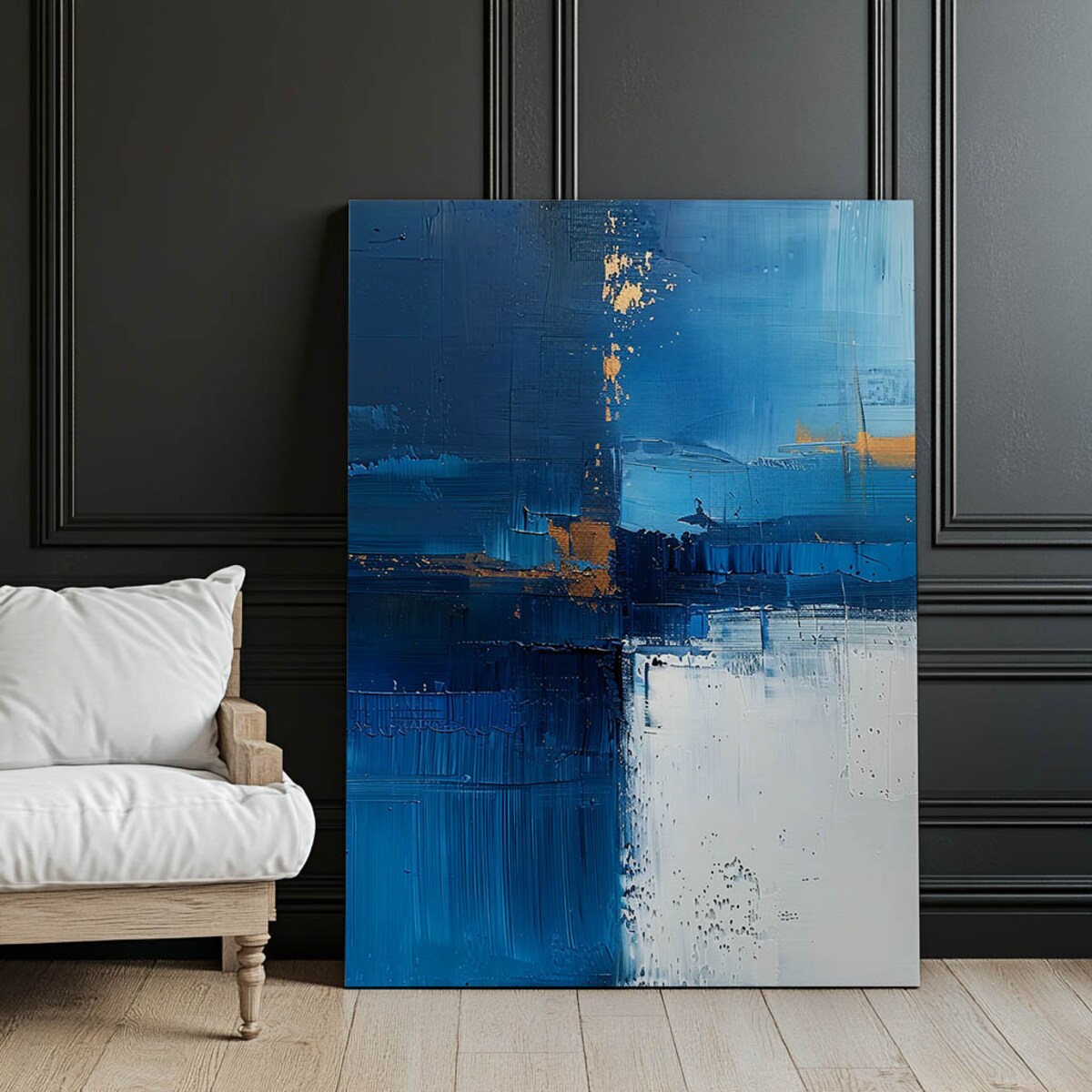 Spokój Szafiru, 50x70 cm, bez ramy, płótno premium na blejtramie