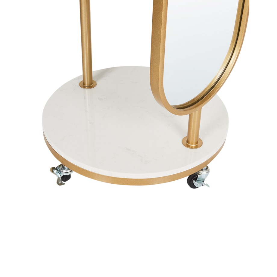 Wieszak stojący z lustrem złoty LORENA