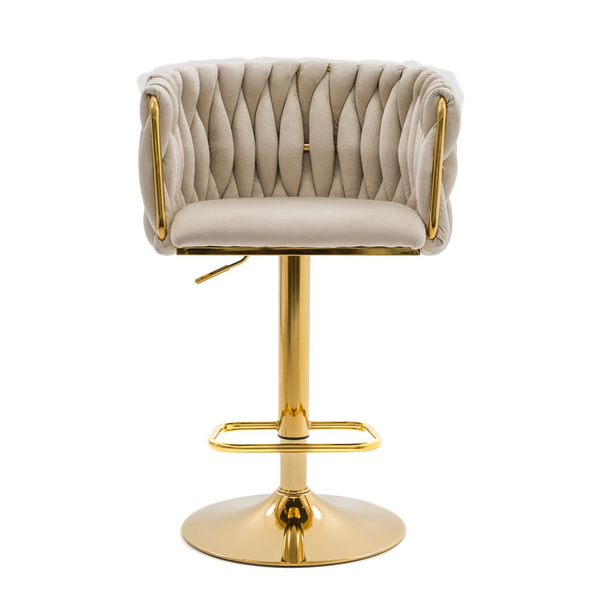 Hoker Krzesło barowe do kuchni stołek barowy ROSA GOLD kaszmirowy welurowy