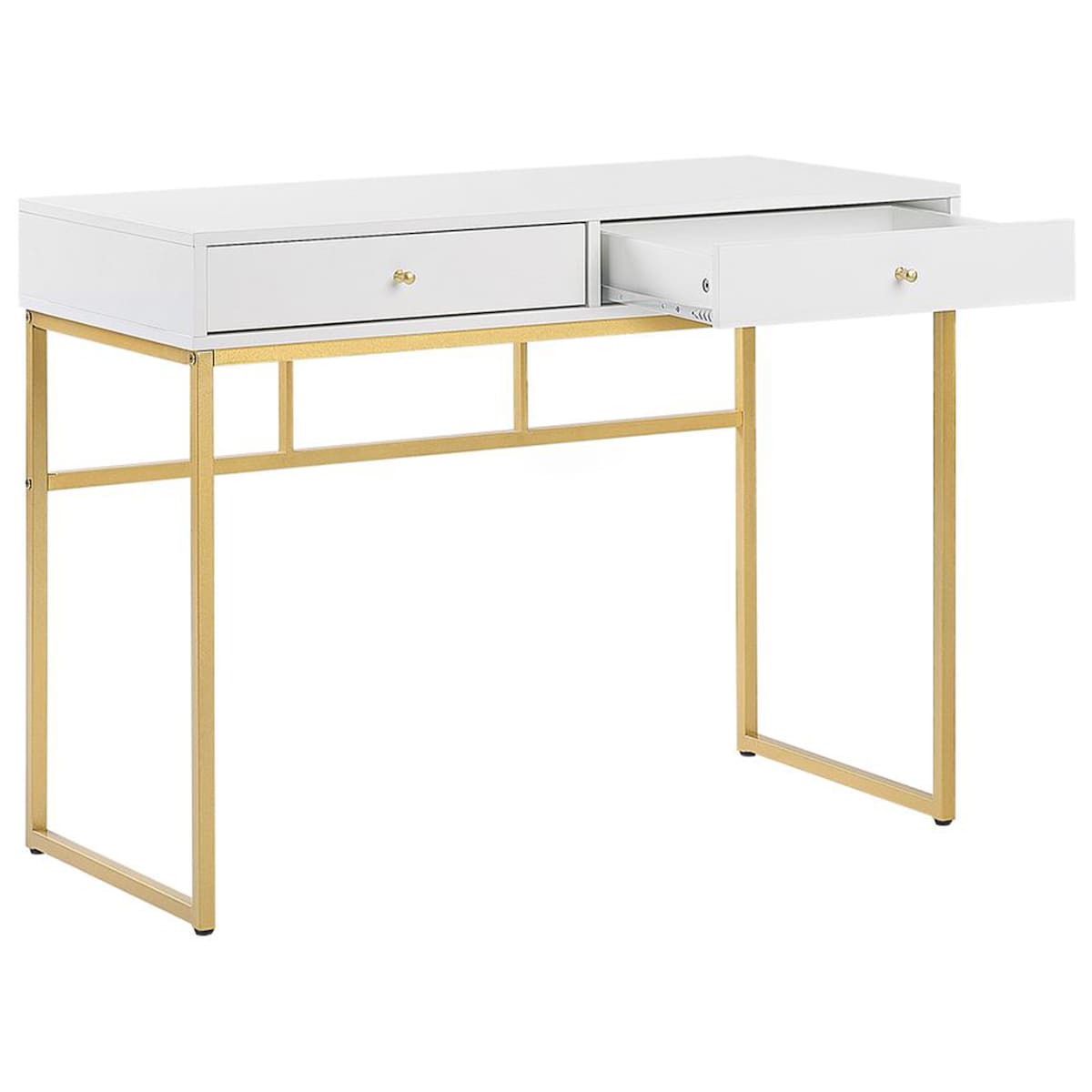 Konsola DAPHNE Biały/ złoty 100 cm 48 cm z szufladami