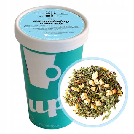 Herbata ziołowa uspokajająca NA SPOKOJNY WIECZÓR melisa liście malin 80g - herbata liściasta sypana mieszanka napar susz