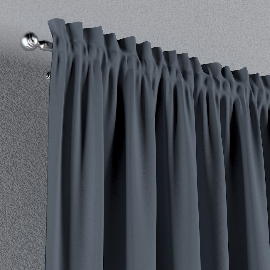 Zasłona na kanale z grzywką 1 szt. 130x260 grafitowy szary