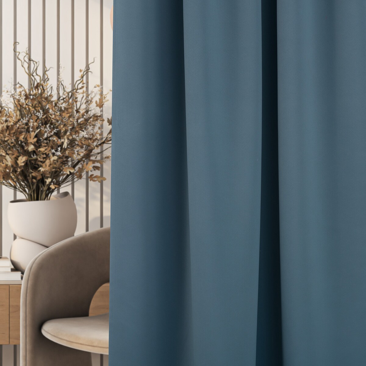 Zasłona zaciemniająca na taśmie marszczącej morski niebieski 140 x 280cm 1 szt. 140x280 niebieski