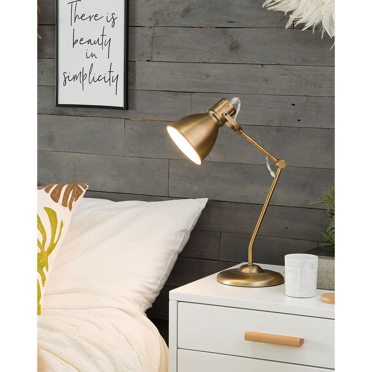 Lampa biurkowa MONSAN Regulowana Metal Mosiężny