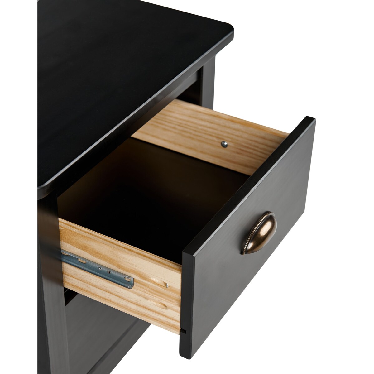 Szafka nocna 2 szuflady Drewno Czarny SHILLINGTON