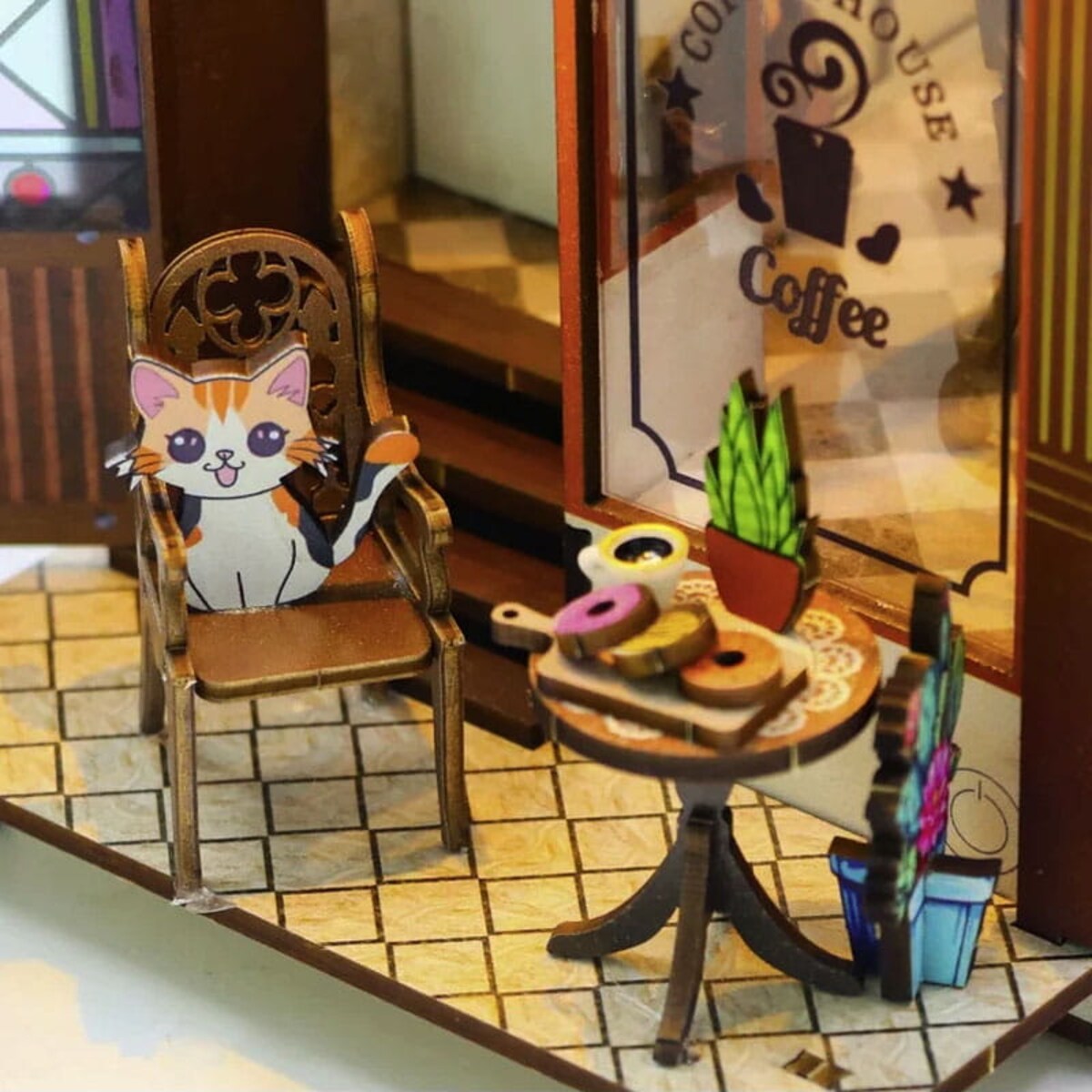 Miniaturowy domek Book Nook - Śniadanie na mieście