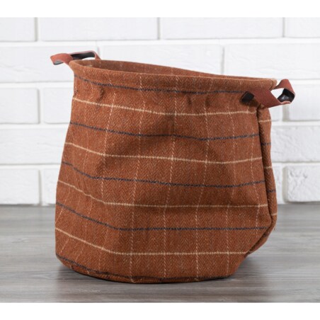 ORGANIZER IRIS brązowy W KRATĘ śr. 32cm