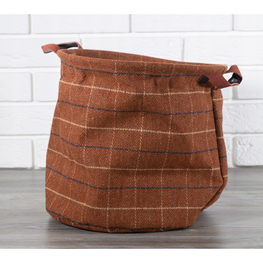 ORGANIZER IRIS brązowy W KRATĘ śr. 32cm