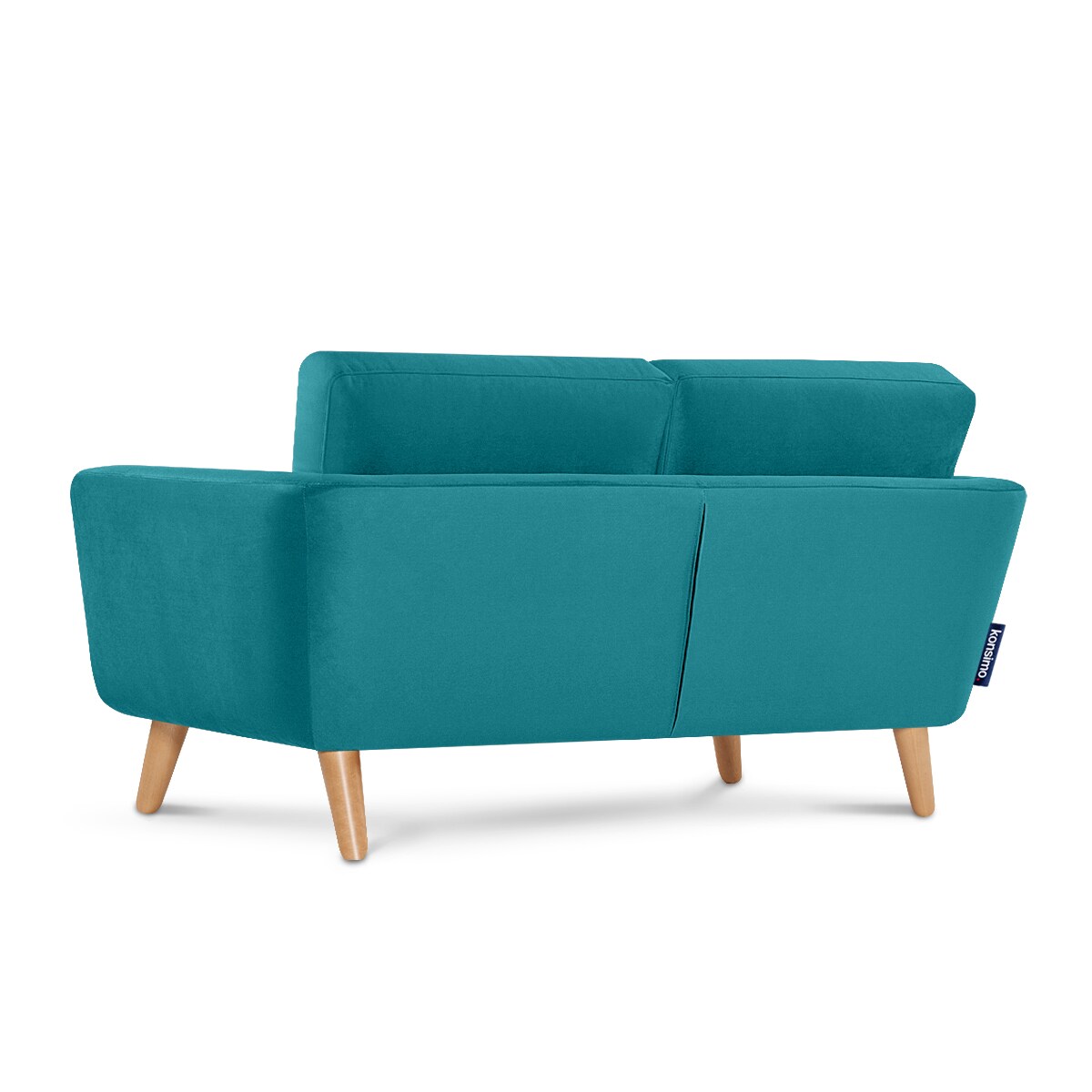 KONSIMO TAGIO Turkusowa skandynawska sofa 2-osobowa