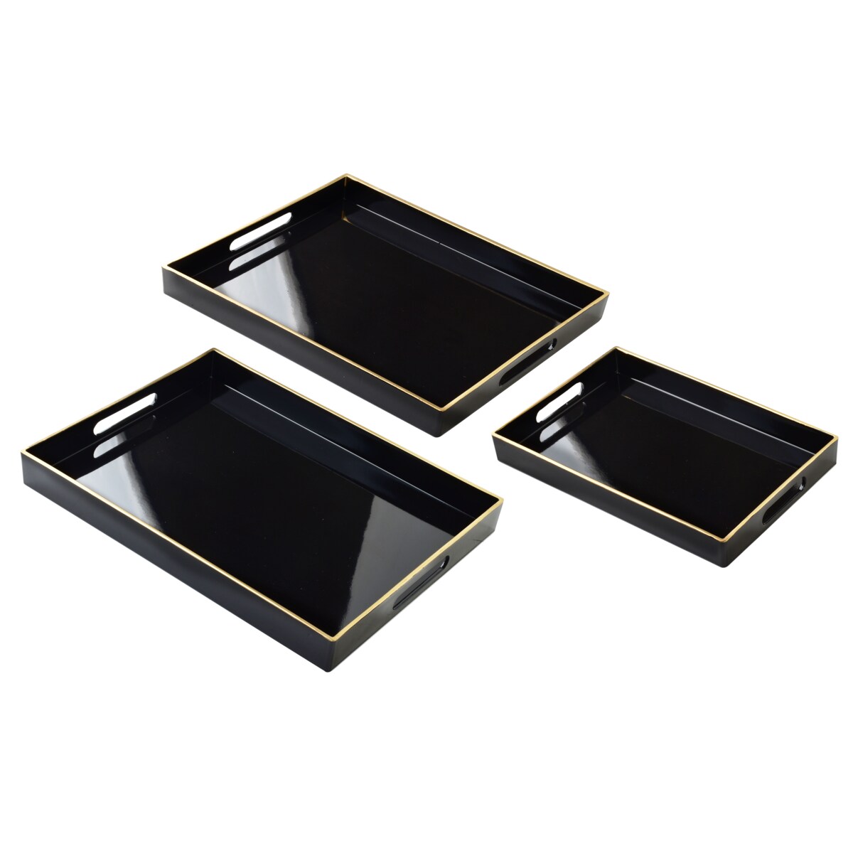 Komplet 3 tac dekoracyjnych BLANCHE BLACK