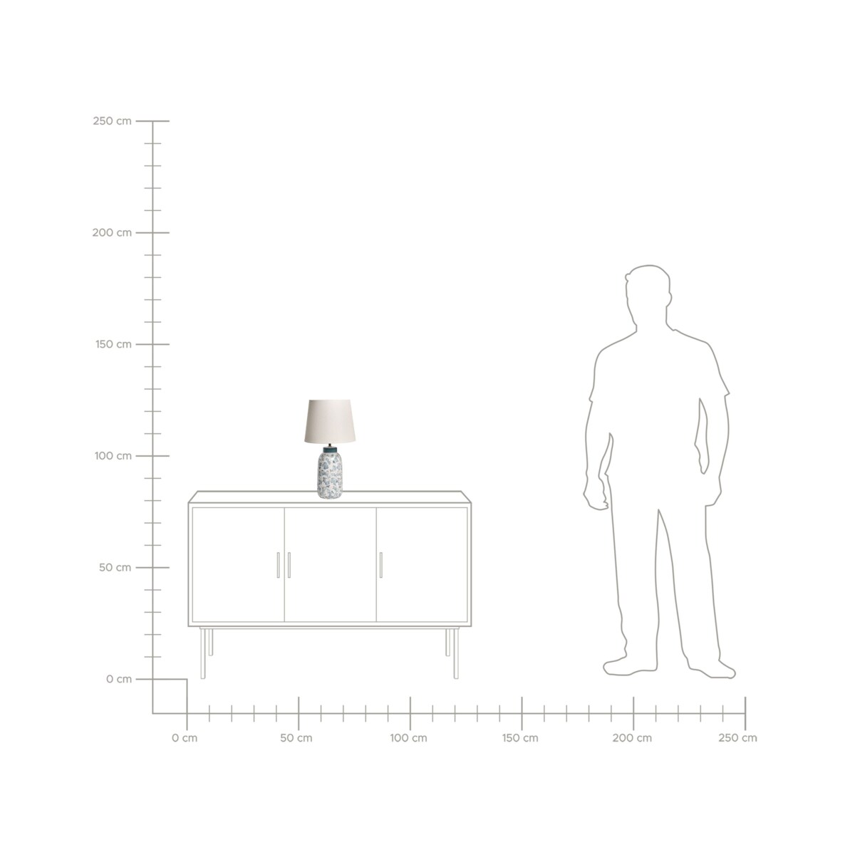 Lampa stołowa LEMPA Ceramika Biały/ niebieski