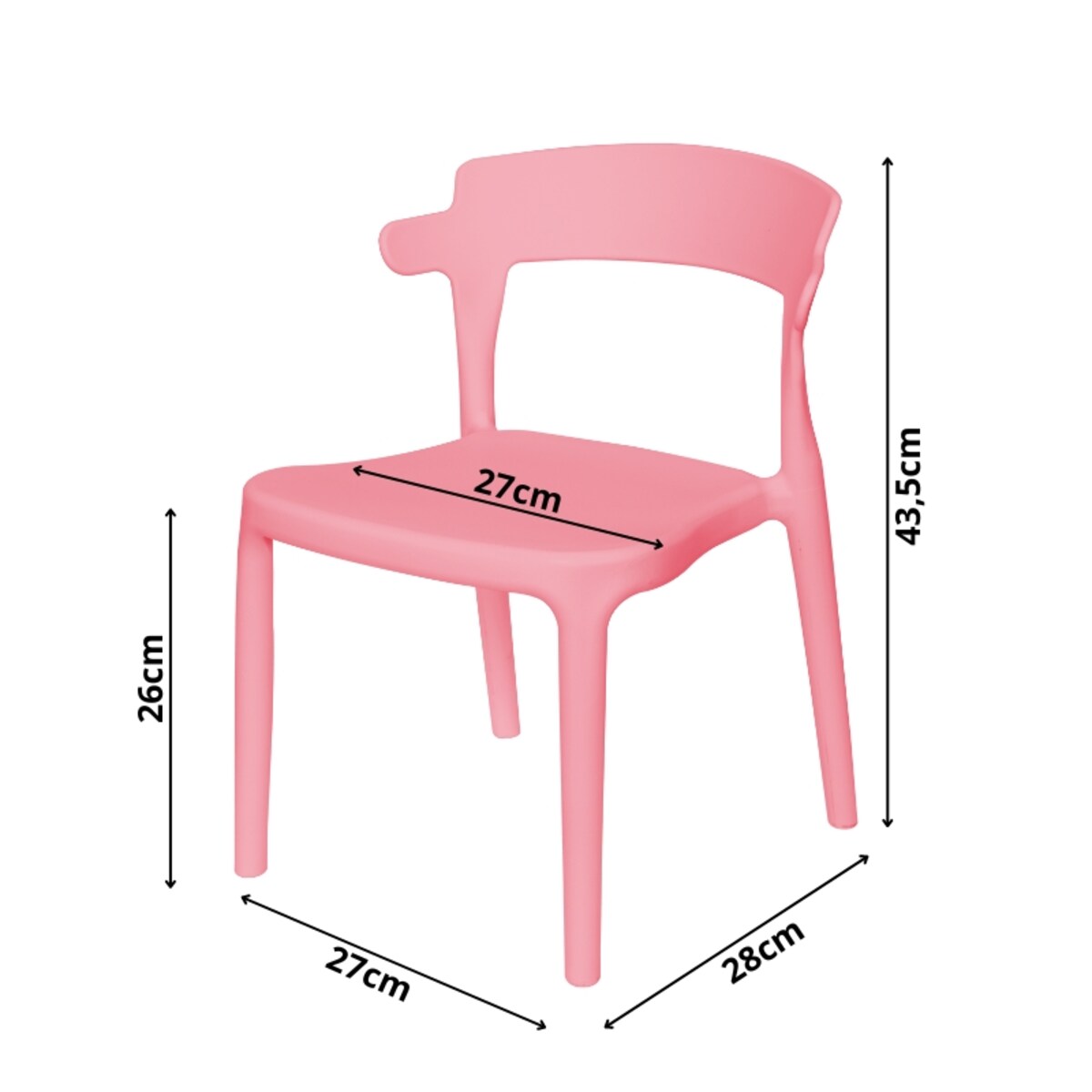 Krzesło dla dzieci różowe plastikowe stabilne dziecięce