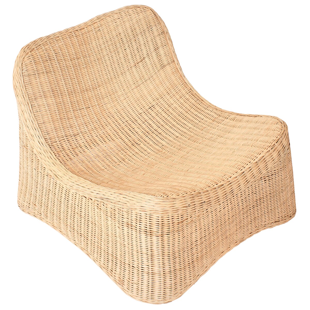 Fotel ogrodowy z otomaną AIGANI Rattan Naturalny