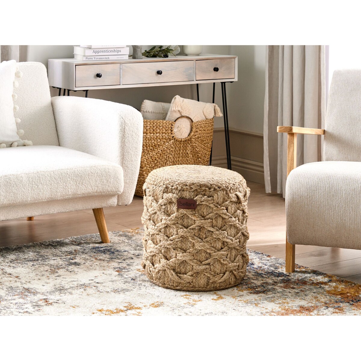 Puf z juty 40 cm beżowy TURKAN