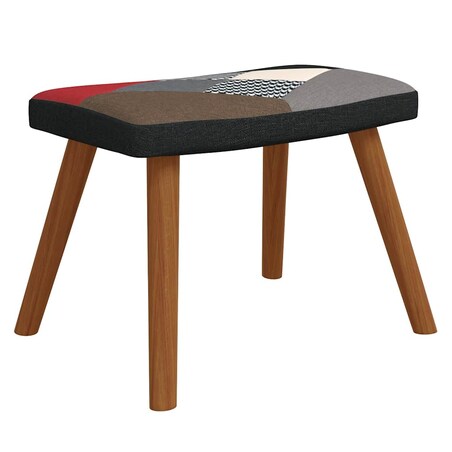 vidaXL Fotel z podnóżkiem, patchworkowy, obity tkaniną