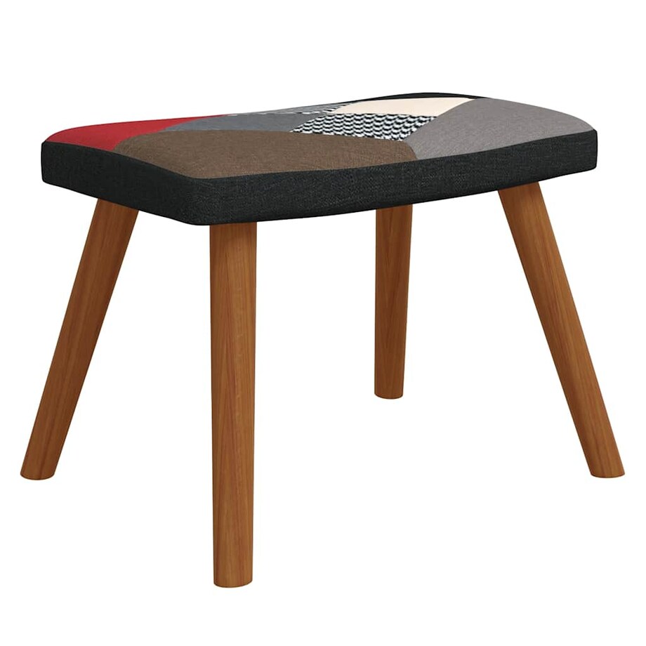 vidaXL Fotel z podnóżkiem, patchworkowy, obity tkaniną