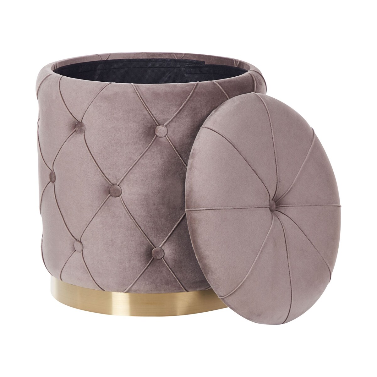 Zestaw 2 pufów ze schowkiem beżowo-szary PUEBLO