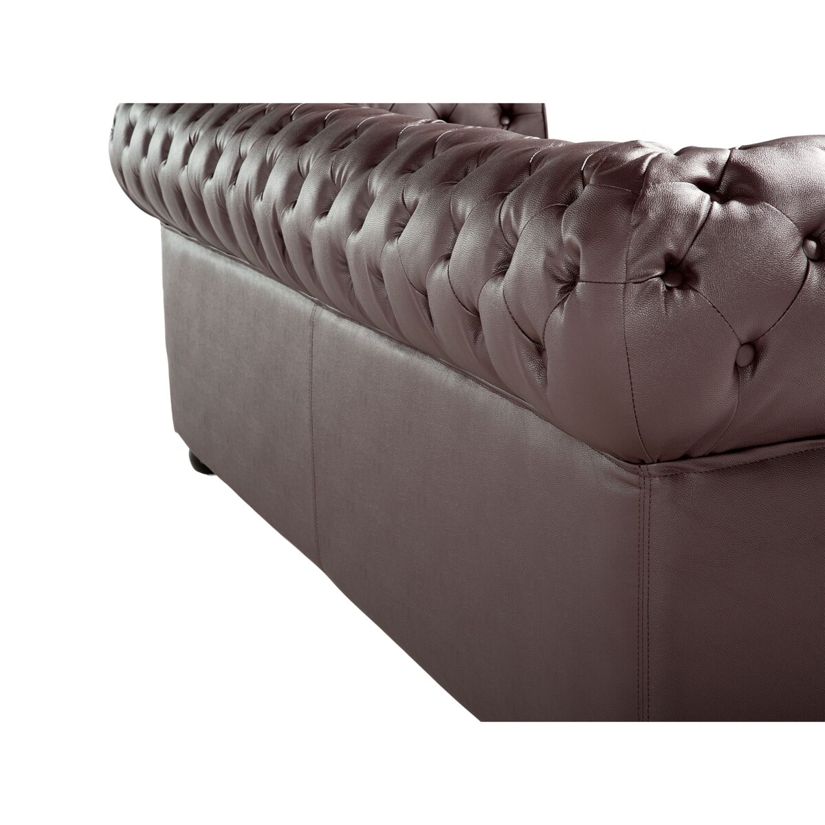 Sofa 3-osobowa skórzana brązowa CHESTERFIELD