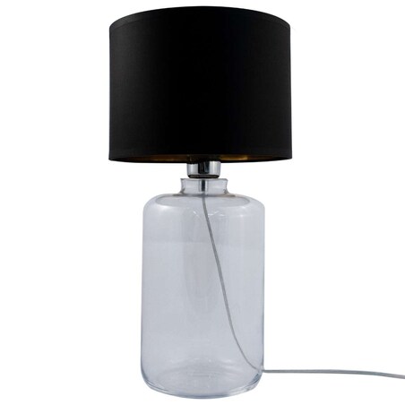 LAMPKA biurkowa SAMASUN 5502BKGO Zumaline szklana LAMPA okrągła stojąca abażurowa czarna przezroczysta
