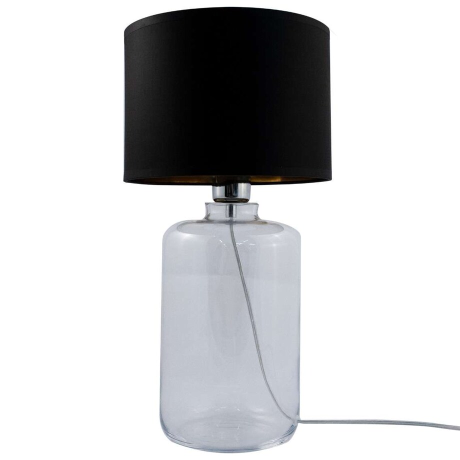 LAMPKA biurkowa SAMASUN 5502BKGO Zumaline szklana LAMPA okrągła stojąca abażurowa czarna przezroczysta