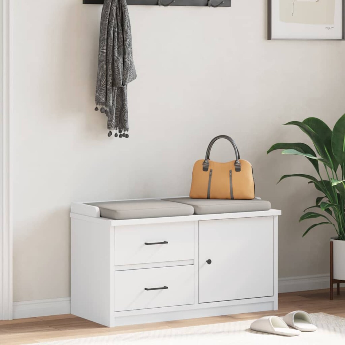 vidaXL Ławka do przedpokoju "SANDNES" 87x40x50 cm Drewno lite Sosna