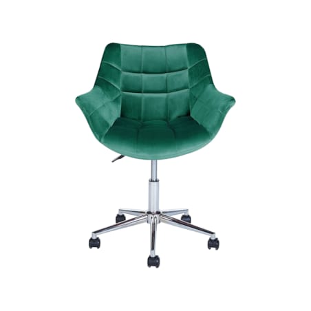 Krzesło biurowe regulowane welurowe zielone LABELLE