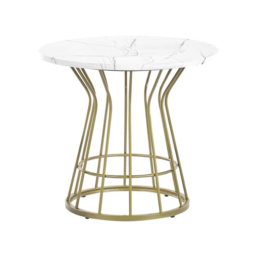 Stolik kawowy efekt marmuru biało-złoty CONCAN