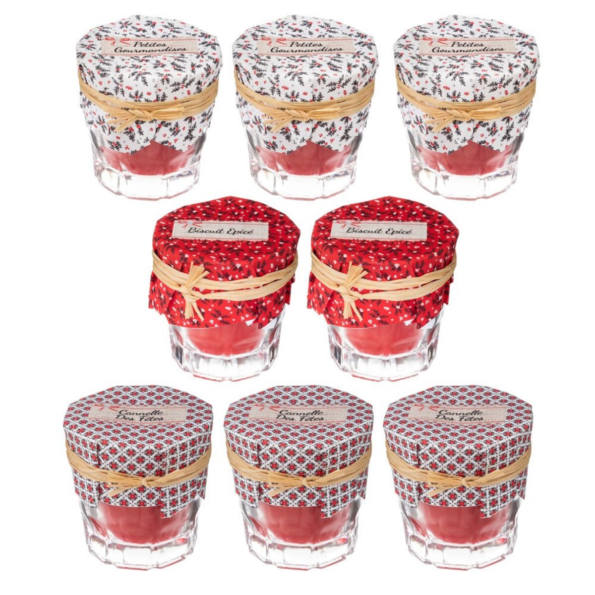 Komplet świeczek ozdobnych X-MASS, świece świąteczne, 8 sztuk w komplecie