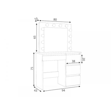 Toaletka ALEKSANDRA 4 biały mat