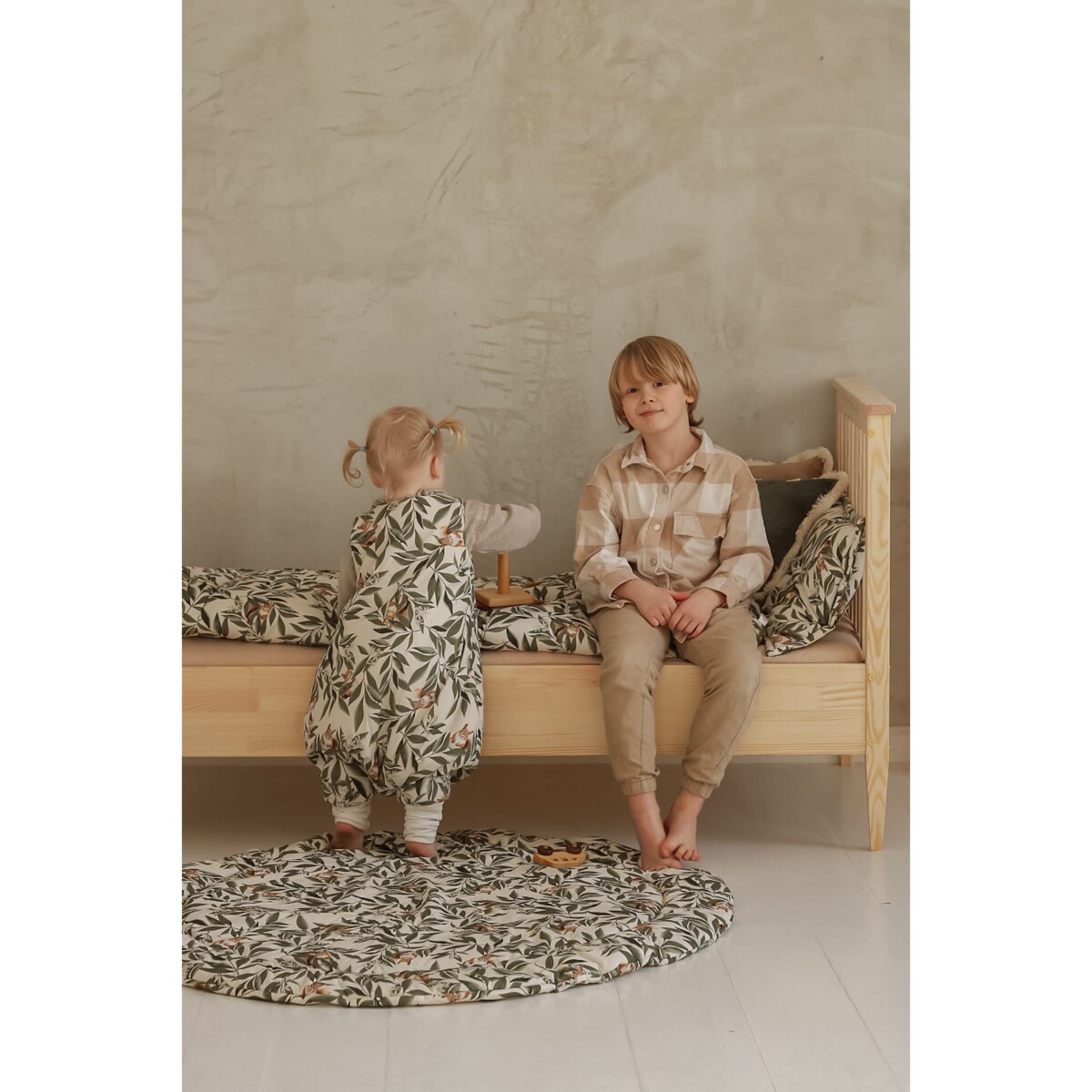 Śpiworek do spania z nogawkami woodland - S