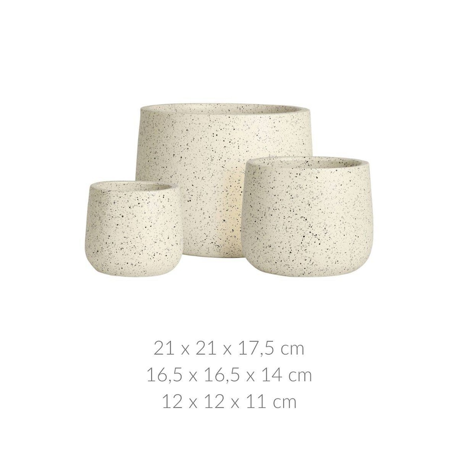 Ceramiczne doniczki na kwiaty o różnych wielkościach, 3 sztuki