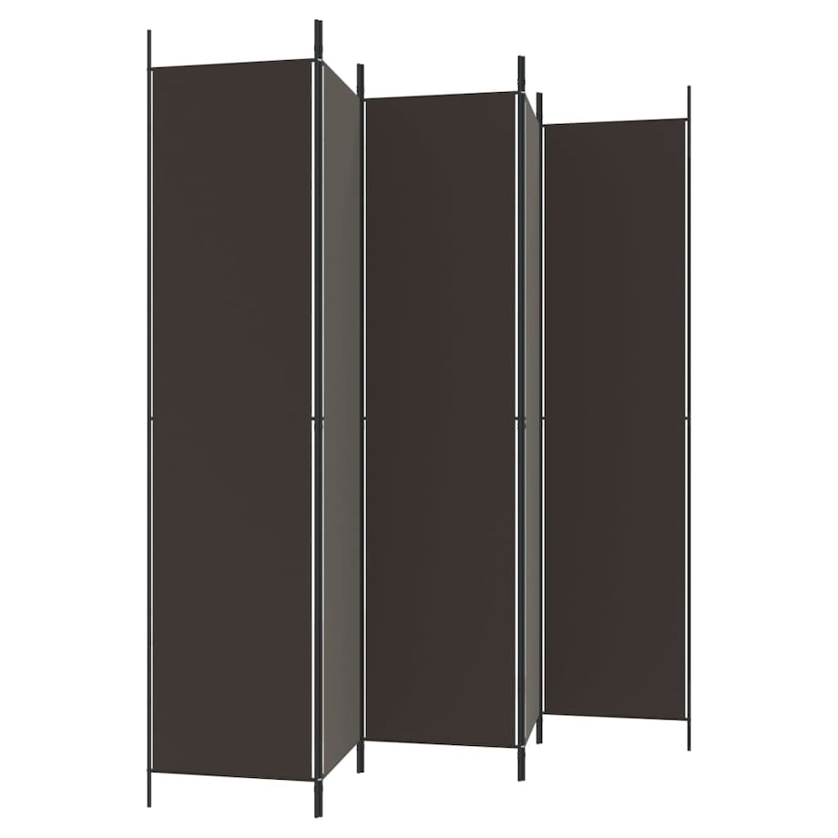 vidaXL Parawan 5-panelowy, brązowy, 250x220 cm, tkanina