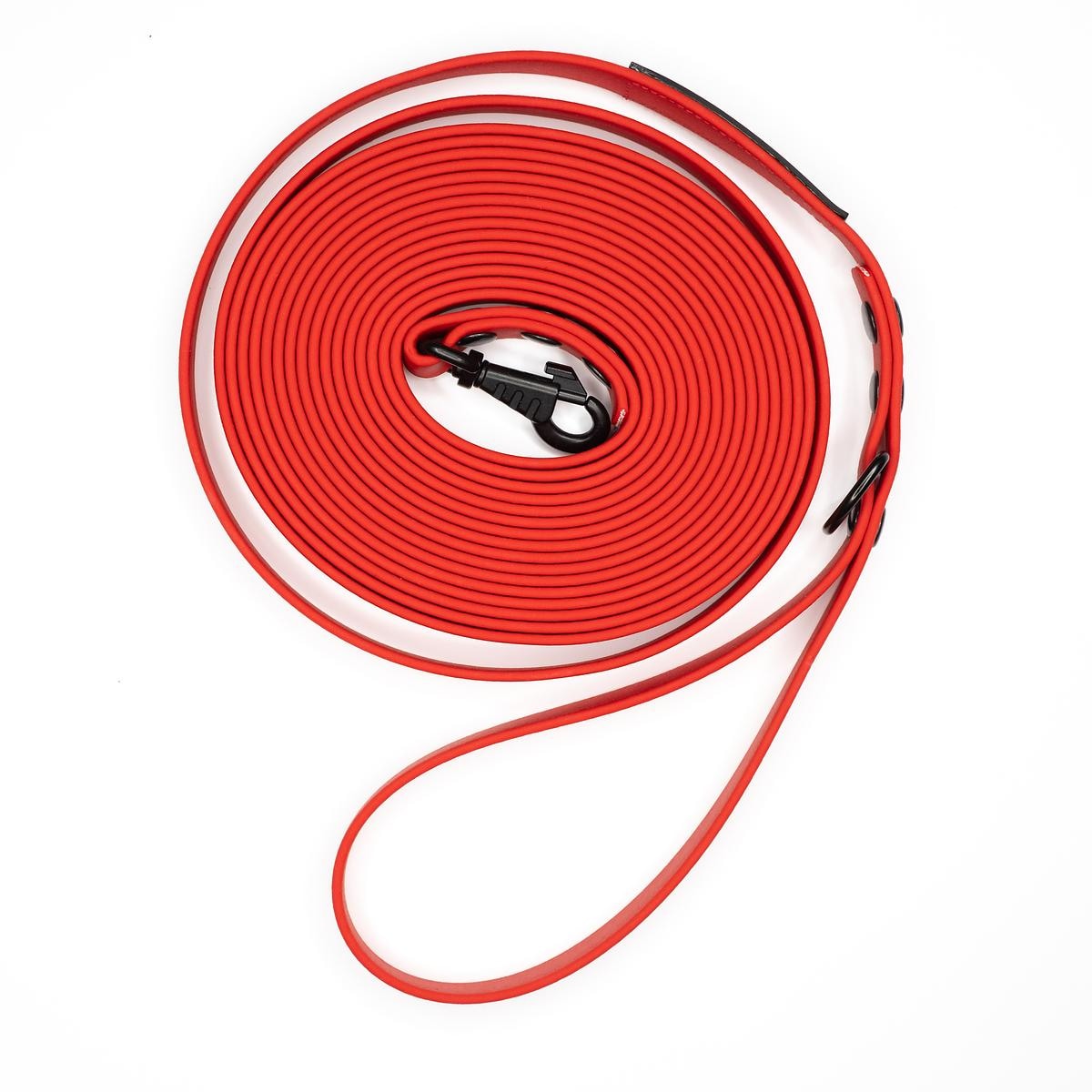 Smycz treningowa Biothane® Red AF - Rozmiar: M, Szerokość taśmy: 16mm