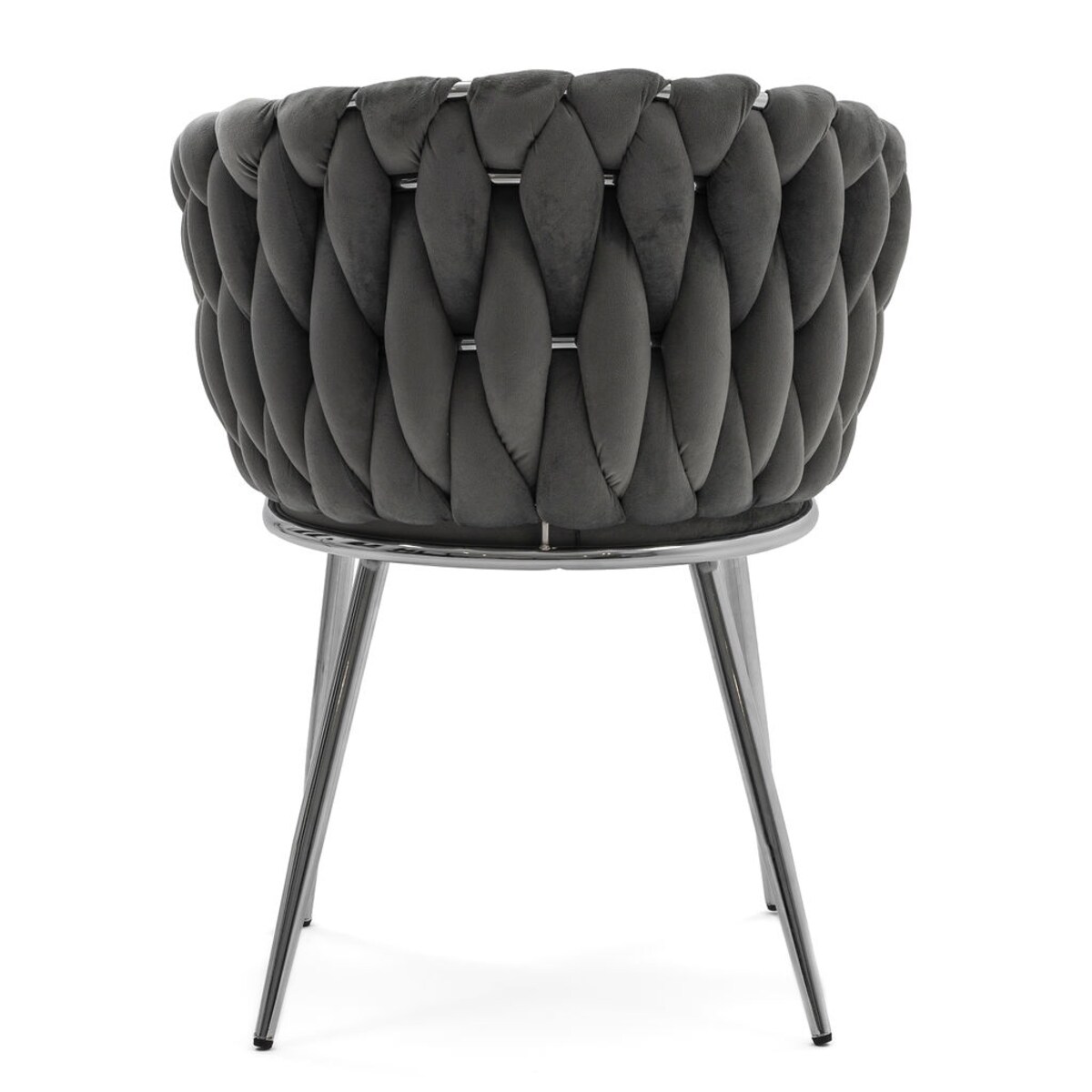 KRZESLO DO SALONU TAPICEROWANE WELUR NOWOCZESNE ROSA CHROME KOLOR SZARY