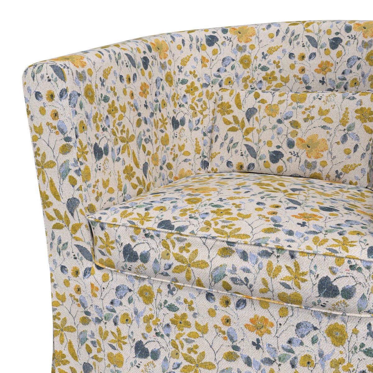 Pokrowiec na fotel Ektorp Tullsta, żółto-niebieskie kwiaty na kremowym tle, 79 x 69 x 78 cm, Cosy Home
