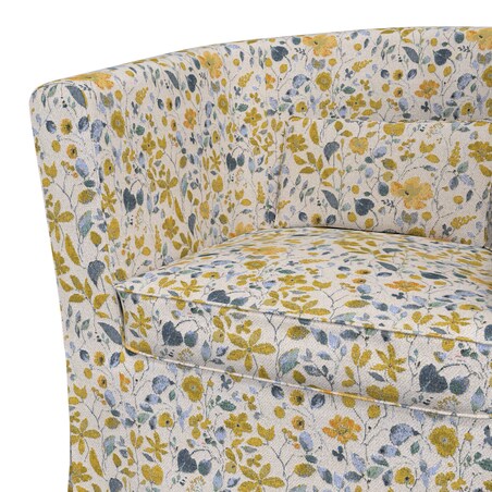 Pokrowiec na fotel Ektorp Tullsta, żółto-niebieskie kwiaty na kremowym tle, 79 x 69 x 78 cm, Cosy Home