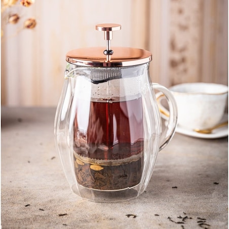 Zaparzacz do kawy herbaty 0.60L French Press różowe złoto KLAUSBERG