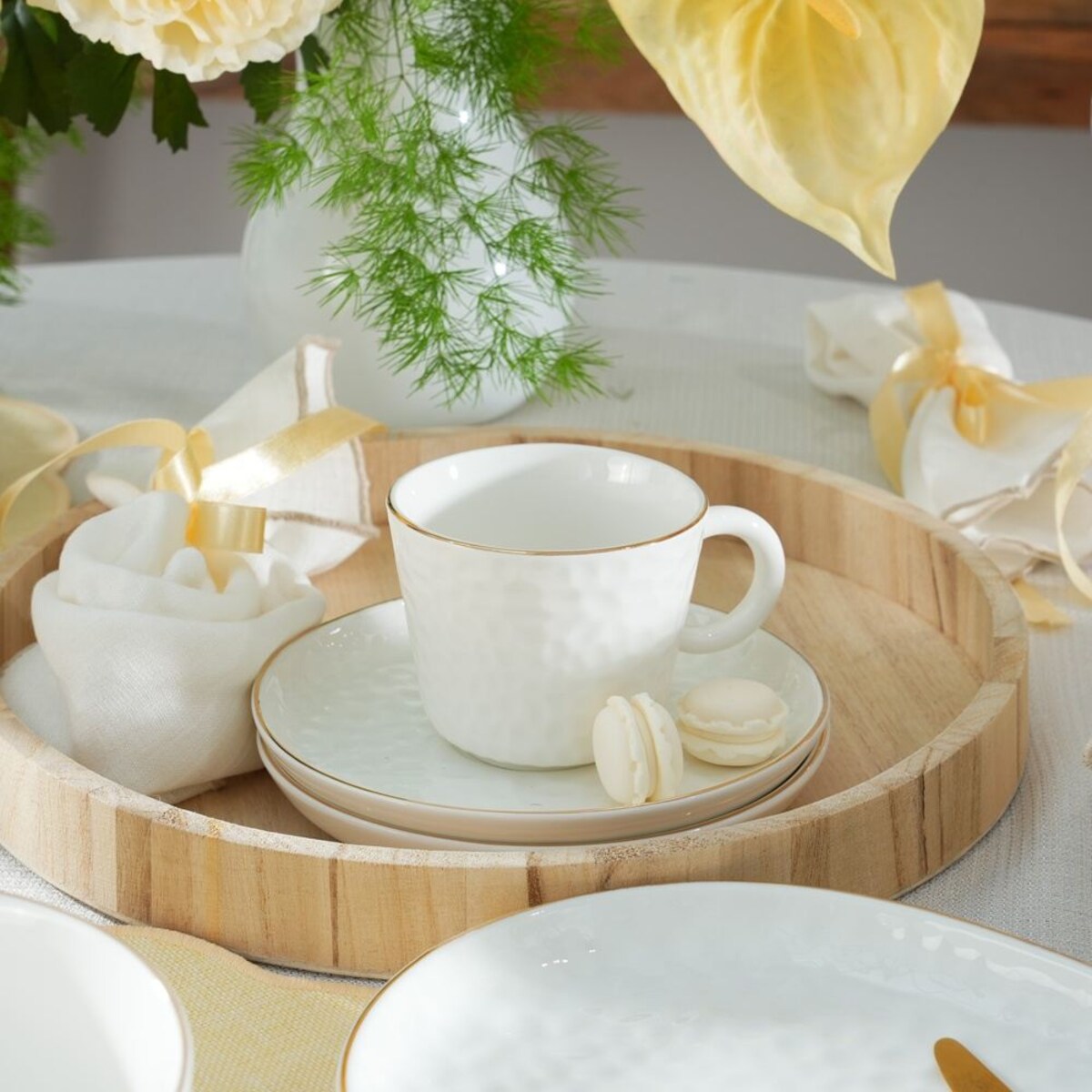 VILLA ITALIA Filiżanka do espresso porcelanowa 80 ml ze spodkiem PAULA