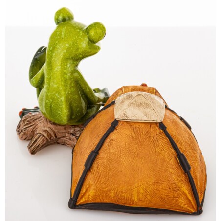 Figurka - żaba na kempingu 9,5x16x12 cm FROGG na biwaku