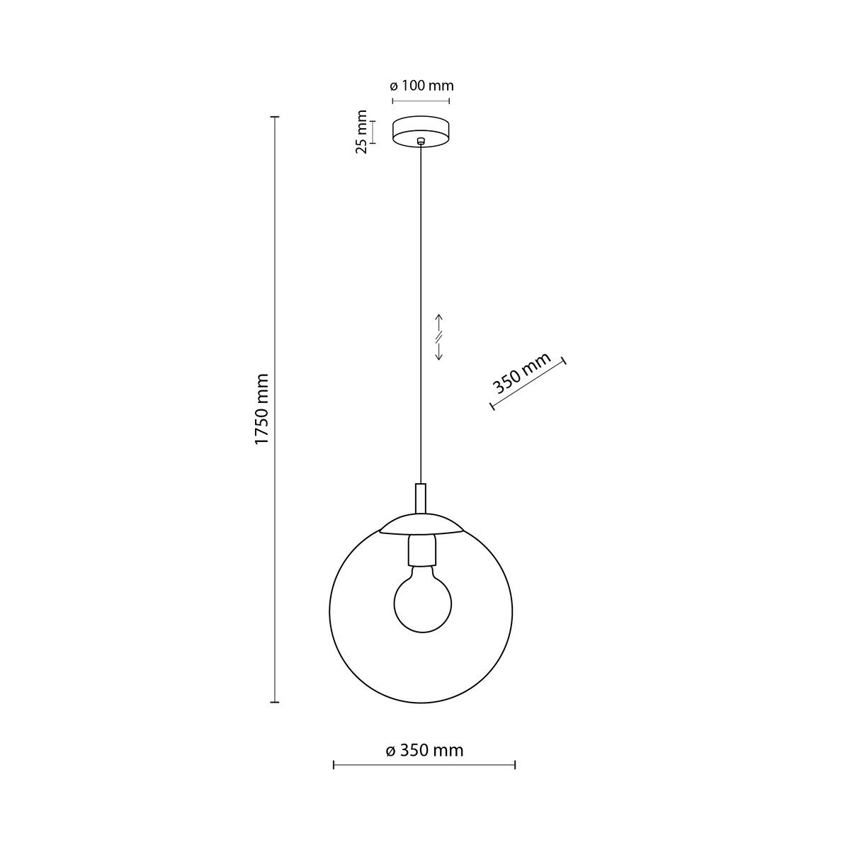 Lampa wisząca szklana ESME TRANSPARENT 3268 TK Lighting E27 czarna nowoczesna regulowana do salonu kuchni jadalni